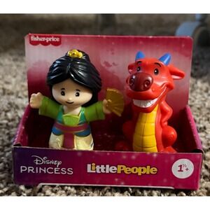 Fisher-Price Little People Disney Princess Mulan & Mushu Figures (NWT)